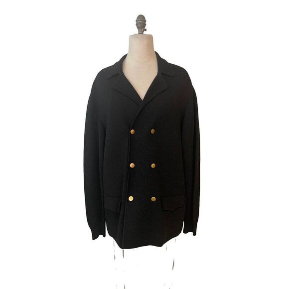 Countess Mara Vintage Black Knit Blazer Jacket Large - Picture 1 of 5